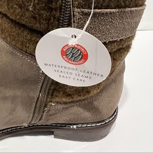 Blondo Women's Ankle Zip Vicky Leather Weatherproof Boot Buckle Dark Taupe 9.5 - Picture 11 of 14